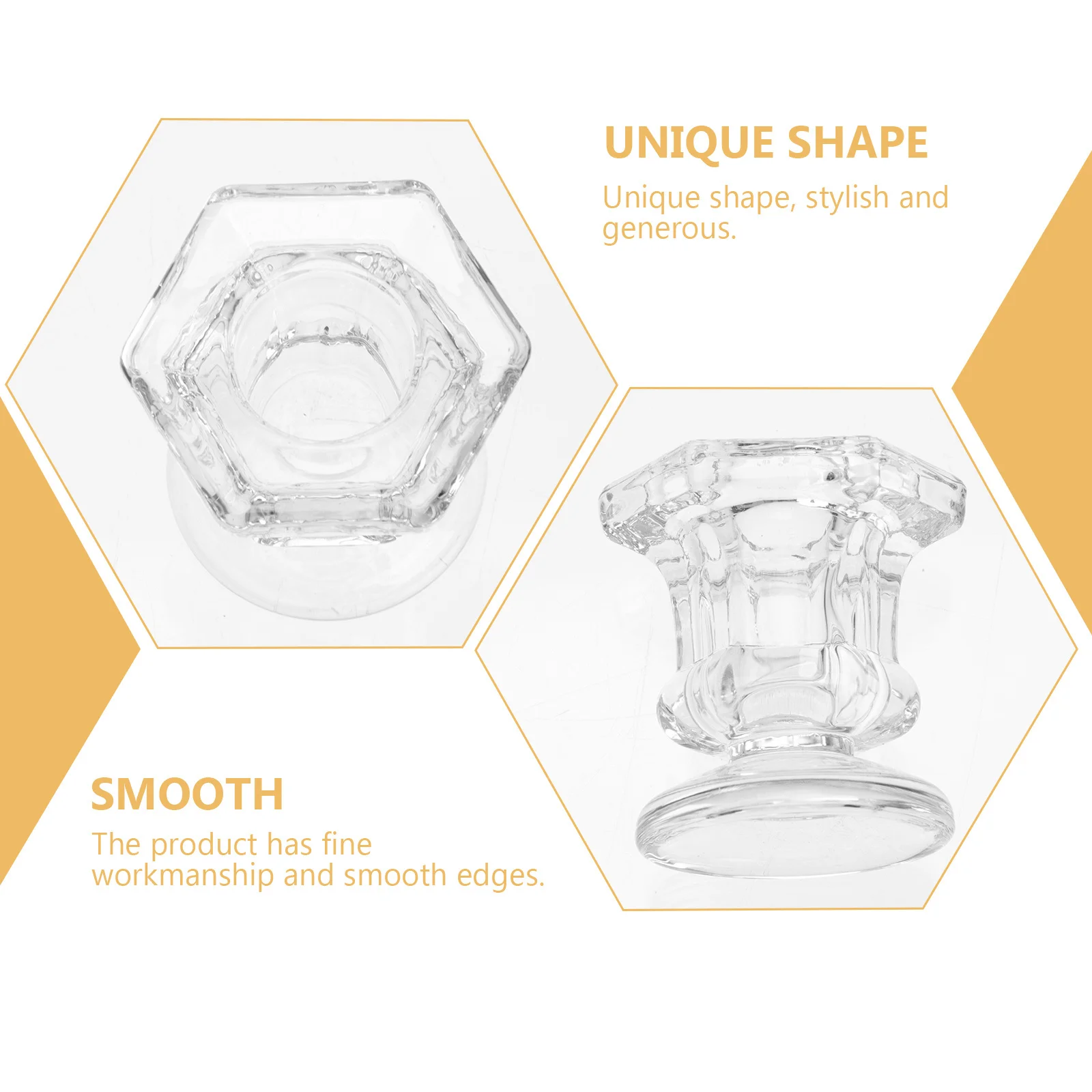 

4Pcs Glass Candlestick Delicate Appearance Wedding Dinner Party Holder Home Decor Glass Candlestick Modern Holder