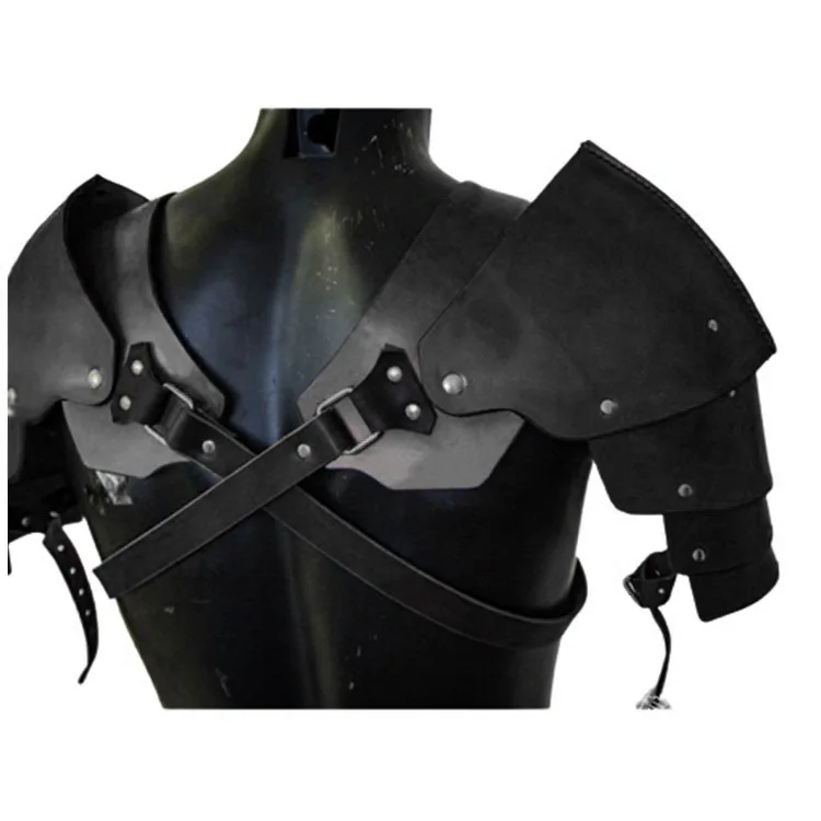 Armatura della spalla del guerriero medievale equipaggiamento protettivo Viking Age PU leather armor spalline puntelli cosplay