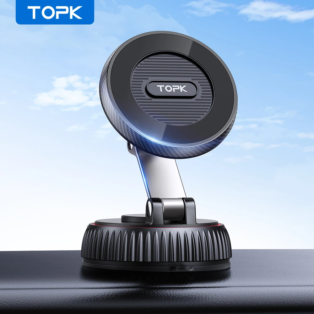 

TOPK Сильный магнитный автомобильный держатель для телефона для Magsafe 360 ° Вращающаяся складная подставка для настольного настенного универсального кронштейна iPhone