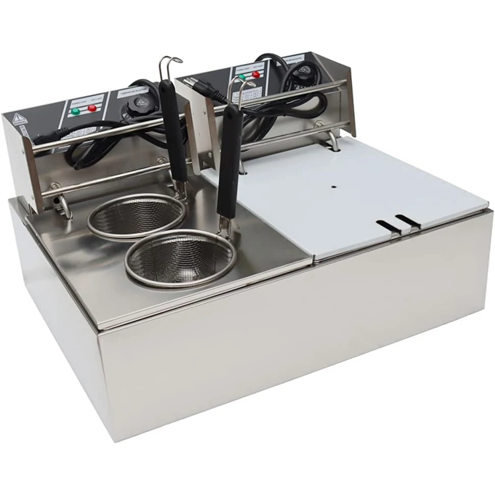 มัลติฟังก์ชั่น 20L 2 ตะกร้าไฟฟ้าเครื่องทําอาหารก๋วยเตี๋ยวหม้อหุงพาสต้า 60-200 ℃   เครื่องทําอาหารเกี๊ยวซุปสแตนเลส