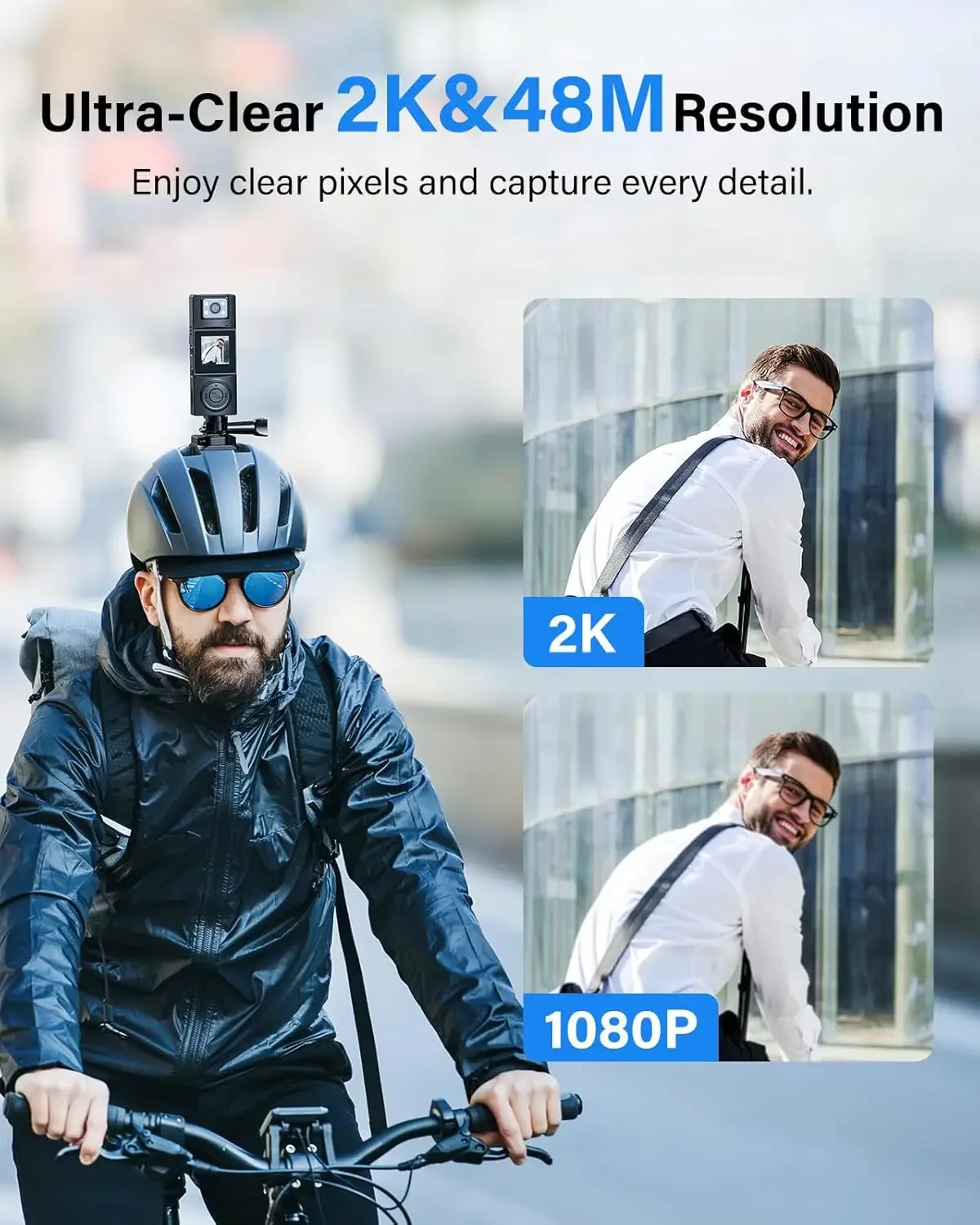 BOBLOV A23Pro Bodycam 180°Rotatable Lens 2K Small Camera Night Vision Mini Camcorders Car Mount for Cycling DVR Recorder