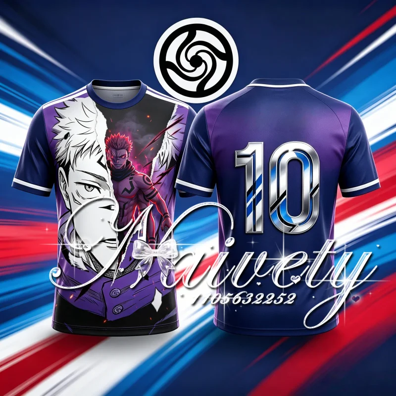 New Summer Jujutsu Kaisen Itadori Yuji & Ryomen Sukuna 3DPrint Soccer Jersey Unisex Sports Training Breathable Short Sleeve Tops