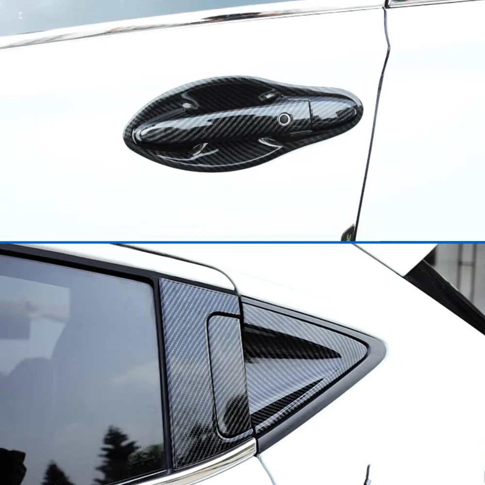 

Chrome/Carbon fiber Car Side Door Window Handle Bowl Decor Sticker Cover Trim Sticker For Honda Vezel HR-V 2014-2020 Accessories