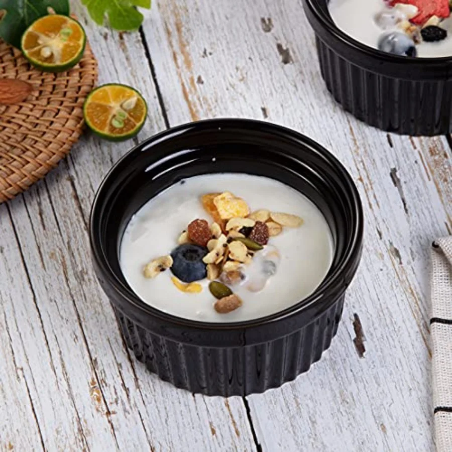 

Безопасный набор для духовки Ramekins, 8 унций, набор из 8 классических фарфоровых блюд для суфле с 8 унций, набор суфле для выпечки, Ramekins для пустынного пудинга C