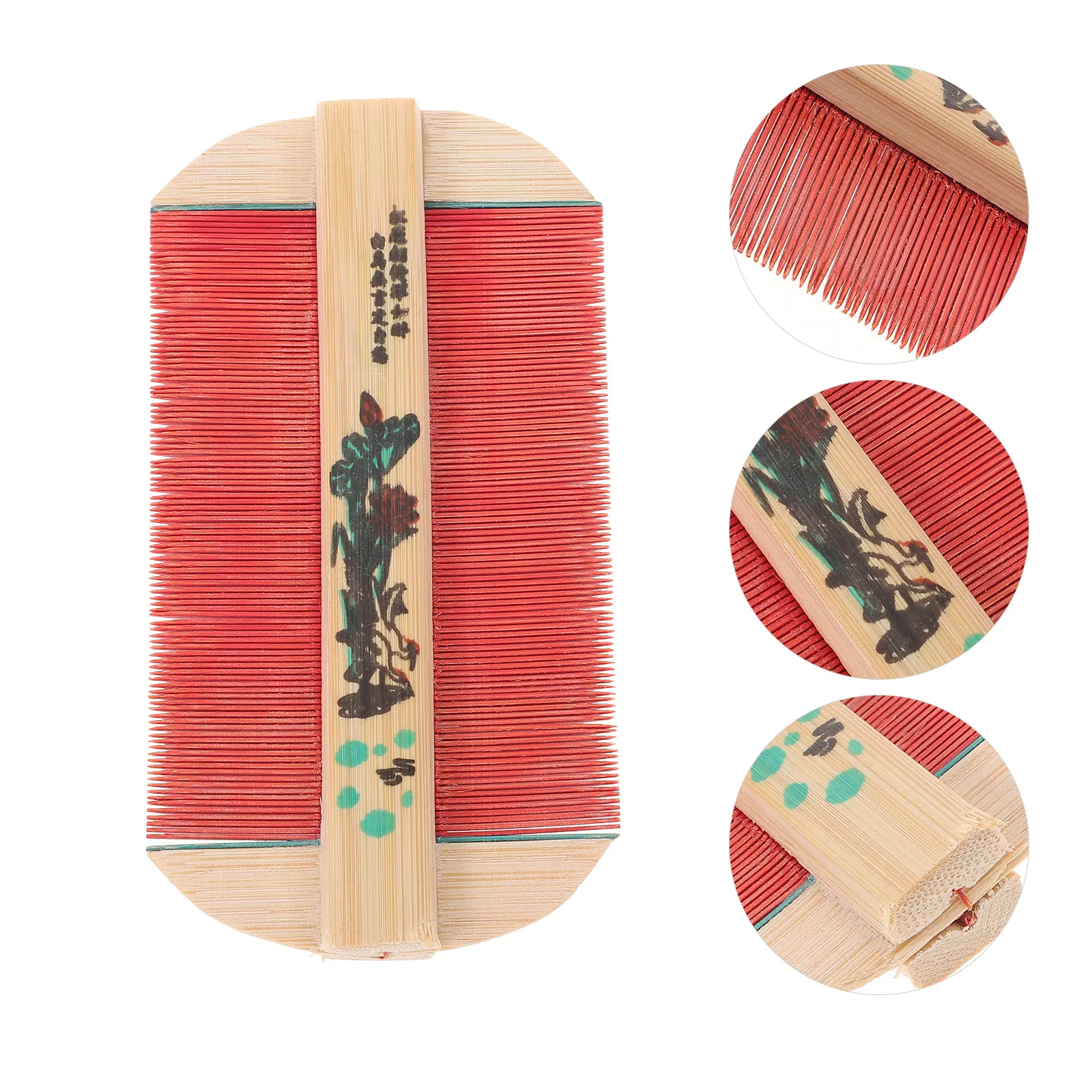 

2 Pcs Bamboo Comb Durable Safe Fine Tooth Comb for Curly Hair Detangler Wooden Double Sided Scalp Massager Gift Idea