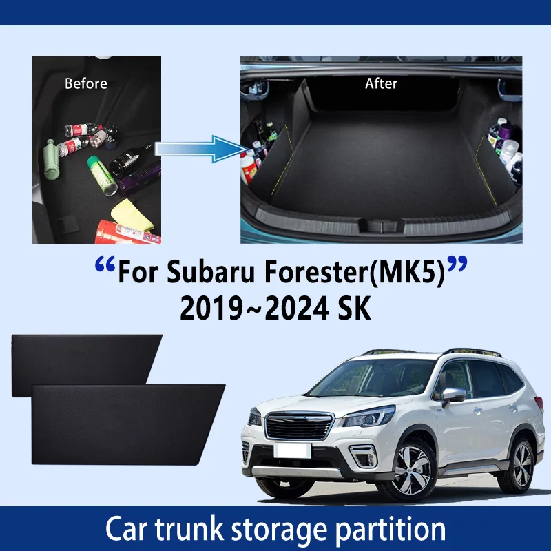 

Автомобильные аксессуары для Subaru Forester 2019 ~ 2024 MK5, утолщенная перегородка для хранения багажника, многофункциональное хранилище, автозапчасти для интерьера