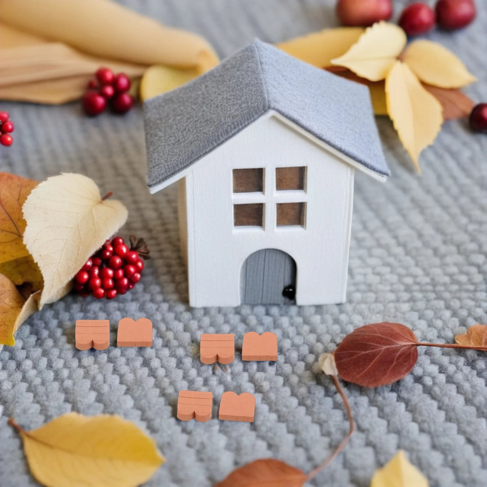 

40 Pcs Dollhouse Tiles Building Supplies DIY Fake Bricks Decor Miniature Artificial Blocks Ceramic