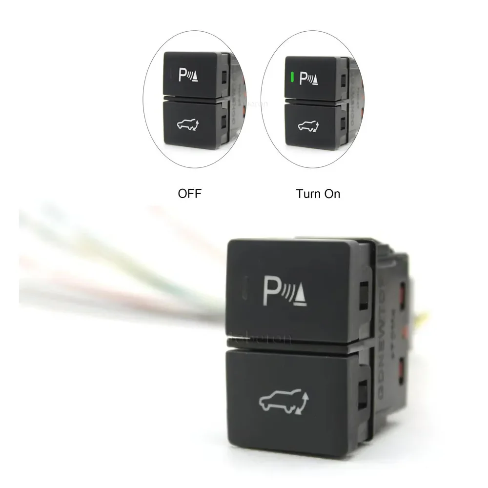 1PC Dual Switch Car Green LED Light Parking Radar Trunk Tailgate Push Button Switch for Honda URV CRV AVANCIER CITY