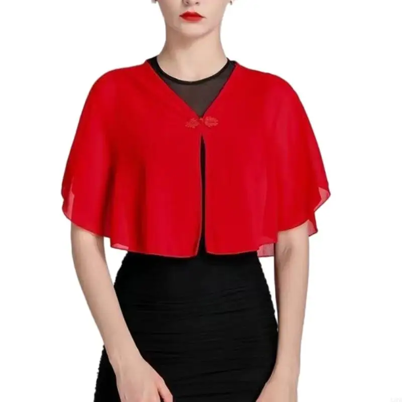 وشاح أنيق من الشيفون للكتف، وشاح رفيع يسمح بمرور الهواء، نصف شال للنساء المراهقات، للارتداء اليومي، إكسسوارات واقية من الشمس #5