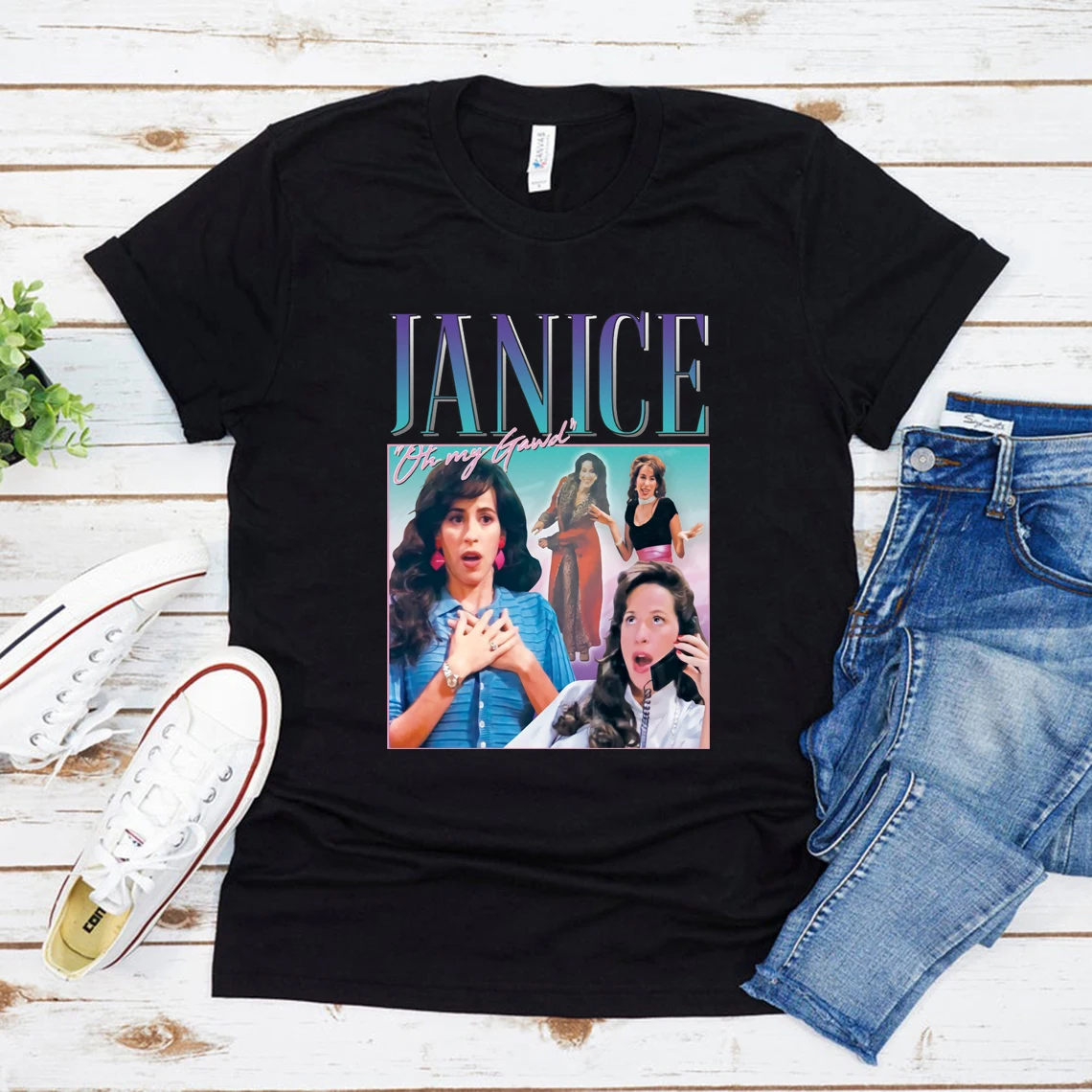 Janice Oh mój bóg przyjaciele T koszula przyjaciele program telewizyjny koszula Vintage 90's Unisex t-shirty z krótkim rękawem Casual topy śmieszne koszulki Tee