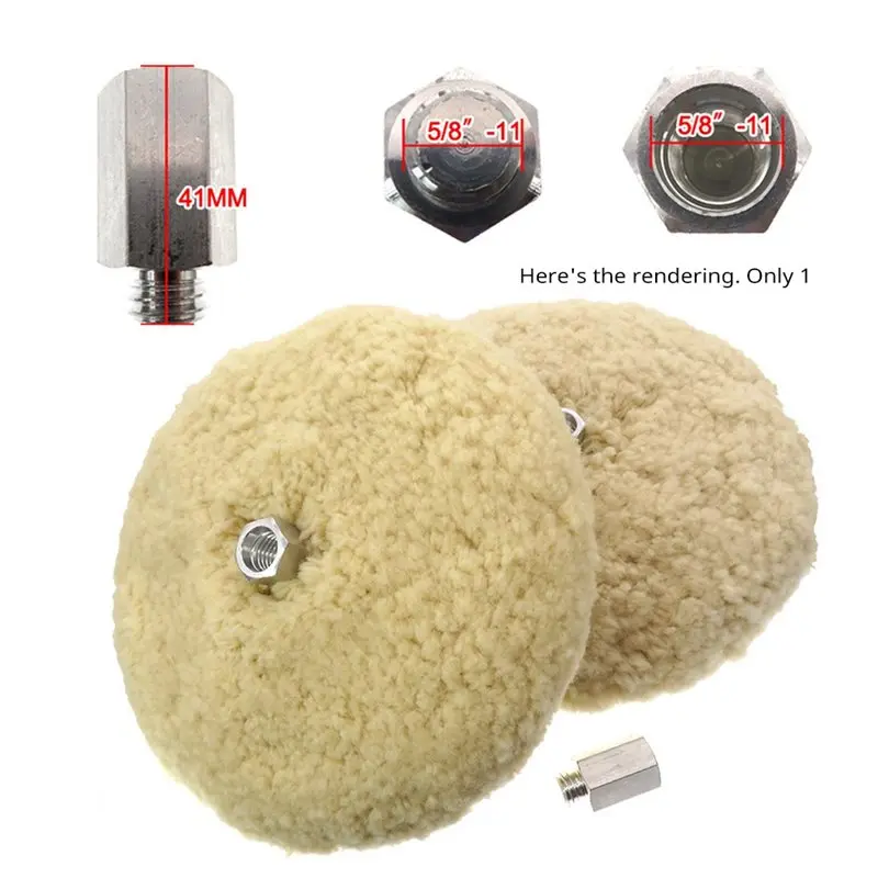 ABKO-Hook& Loop Attachment, 7 Inch Wool Polishing Pad- Double Sided For Auto And Marine Detailing 1PCS Adapter