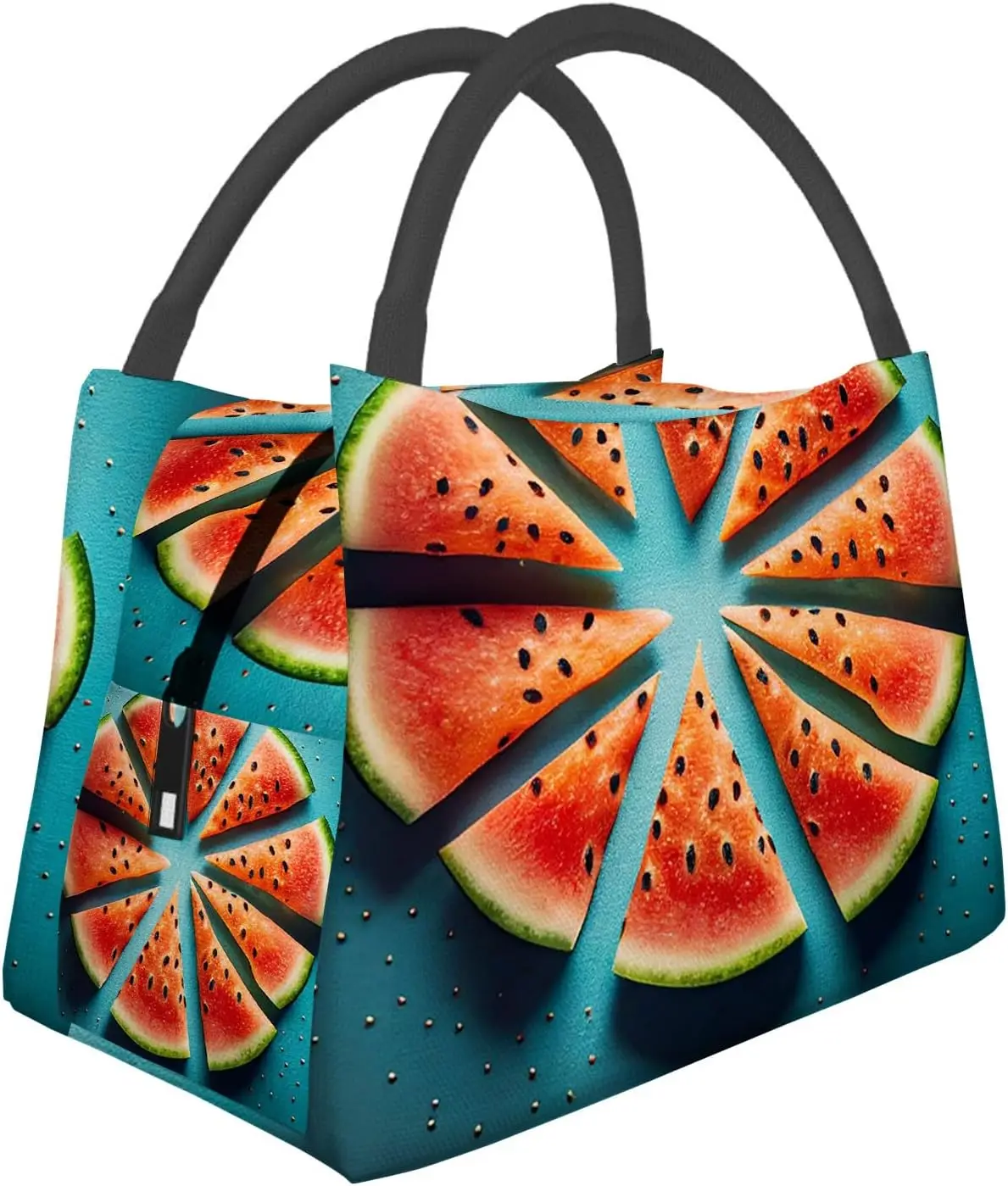 a bunch of fresh slices of watermelon pattern Insulated Lunch Bag Women Lunch Box for Men Portable Cooler Tote Bag