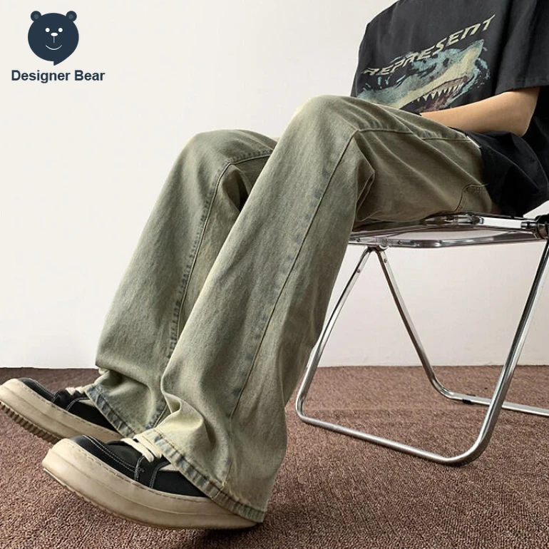 

2026 Spring Summer Men's Flare Jeans Cotton Flared Bootcut Denim Pants Trumpet Slim Trousers Male Retro Streetwear Plus Size 5XL