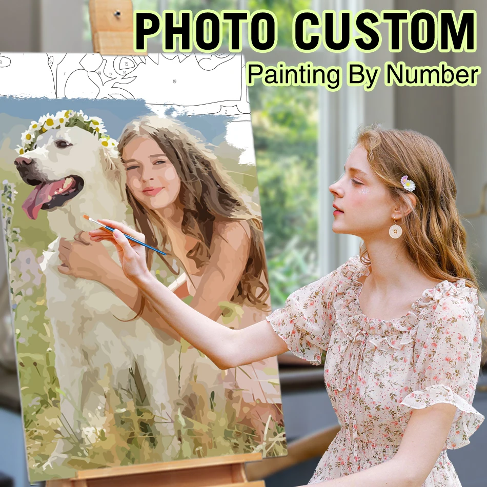 

24/36/48 Color Coloring By Numbers Animal Figure Photo custom Handpainted Wall Art Acrylic Painting By Numbers For Aduilt Kits