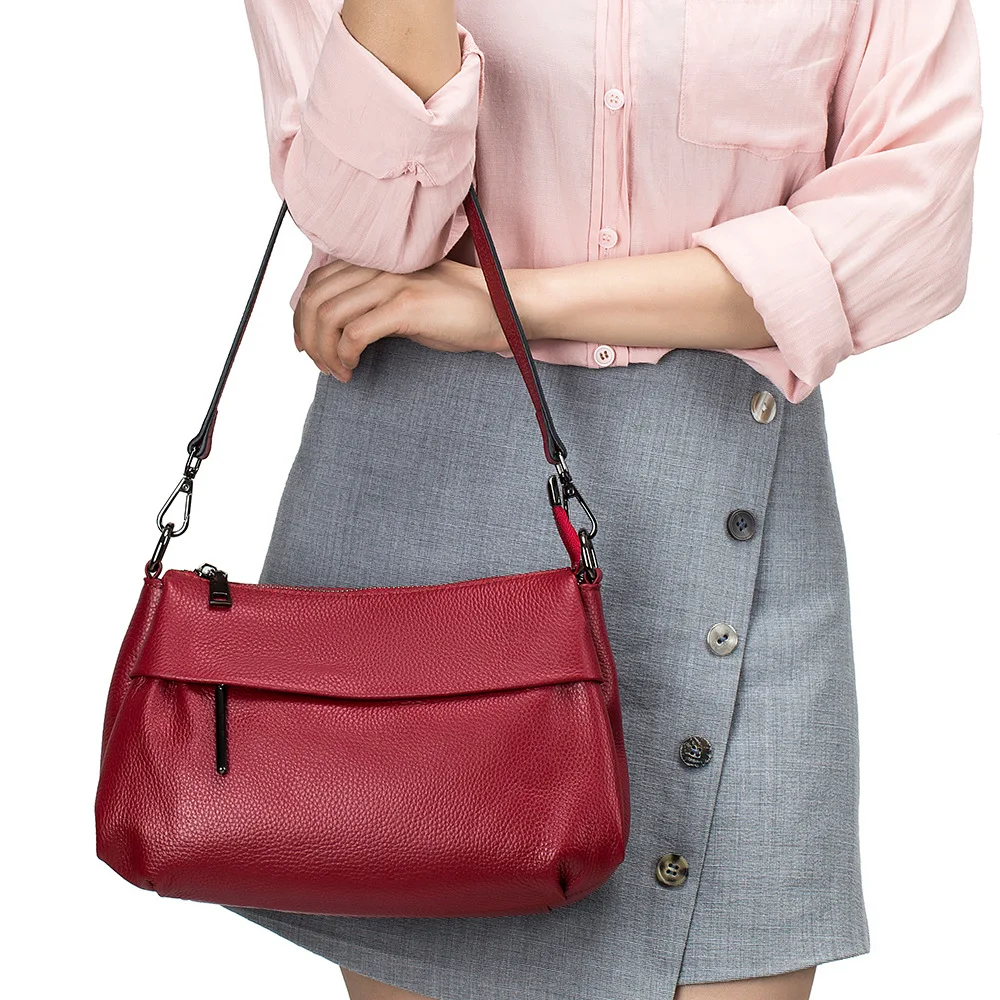 

Women's Cow Genuine Leather European Shoulder Bag Female Cowhide Luxury Designer Handbags Ladies Large Capacity Crossbody Bags