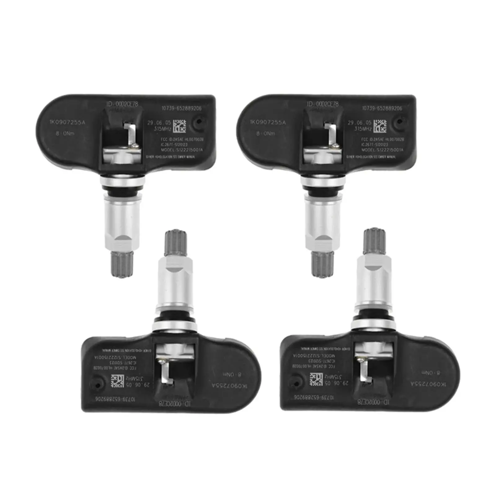 1K0907255A Датчик контроля давления в шинах TPMS 4 шт. Автомобильный 315 МГц 1K0907253D для Audi Q5 S3 A3 A4 A5 для VW Beetle EOS Golf Spotwagen