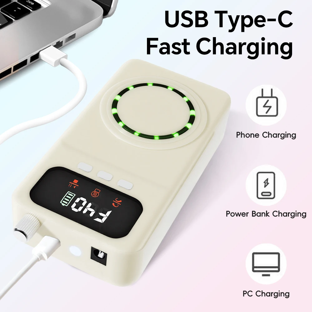 Kit de taladro de uñas eléctrico profesional con lámpara UV para uñas y pantalla LED, kit de lima de uñas recargable para pulido de uñas de gel acrílico