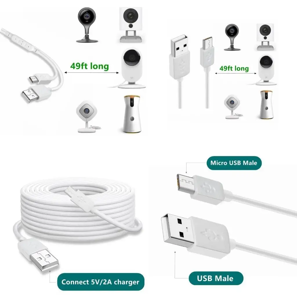 96GE USB مرنة إلى كبل شحن USB Micro للكاميرا / الجوال / الجهاز اللوحي ملحق