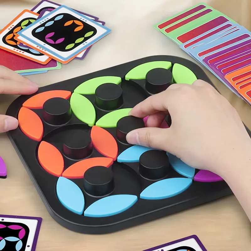 회전 퍼즐 게임, 어린이 논리적 사고 훈련 회전 퍼즐 체스 게임 3D 직소 퍼즐 두뇌 자극 교육용 장난감