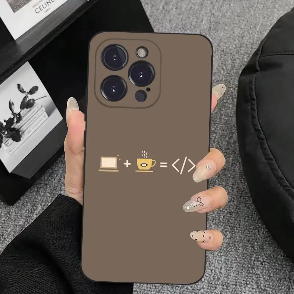 حافظة هاتف جافا لهواتف iPhone 17,16,15,14,13,12,11,Plus,Pro Max,XS,X,XR,SE,Mini,8,7,Soft غطاء أسود من السيليكون #5