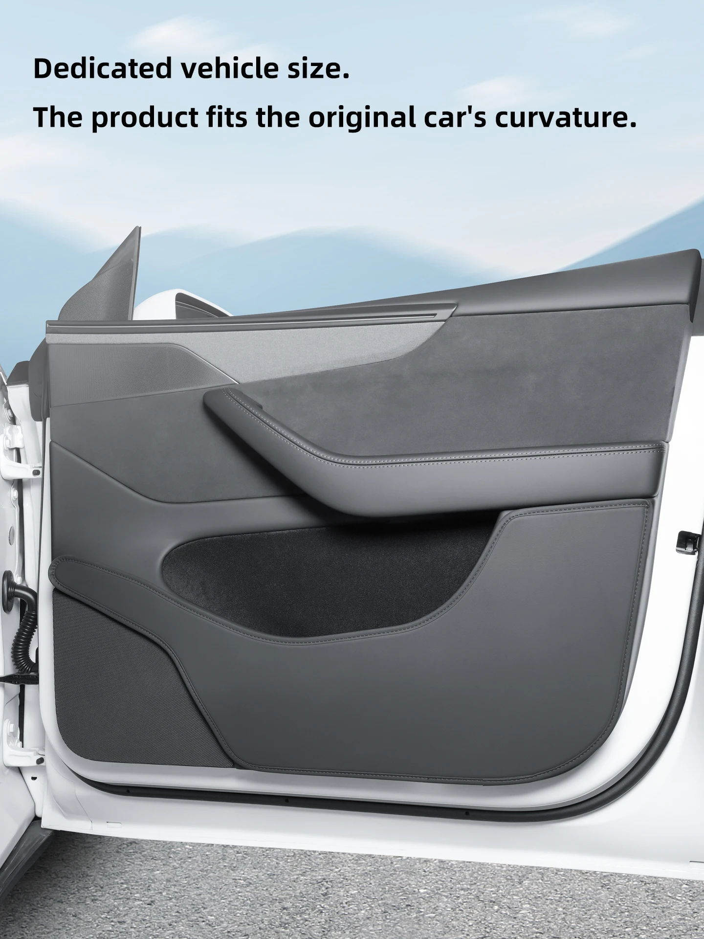 Für Tesla Model Y Juniper 3 Highland YL Autotür-Antikick-Pads Seitentürverkleidungs-Schutz Anti-Schmutz-Pad Auto-Innendekorationszubehör – Detail 3