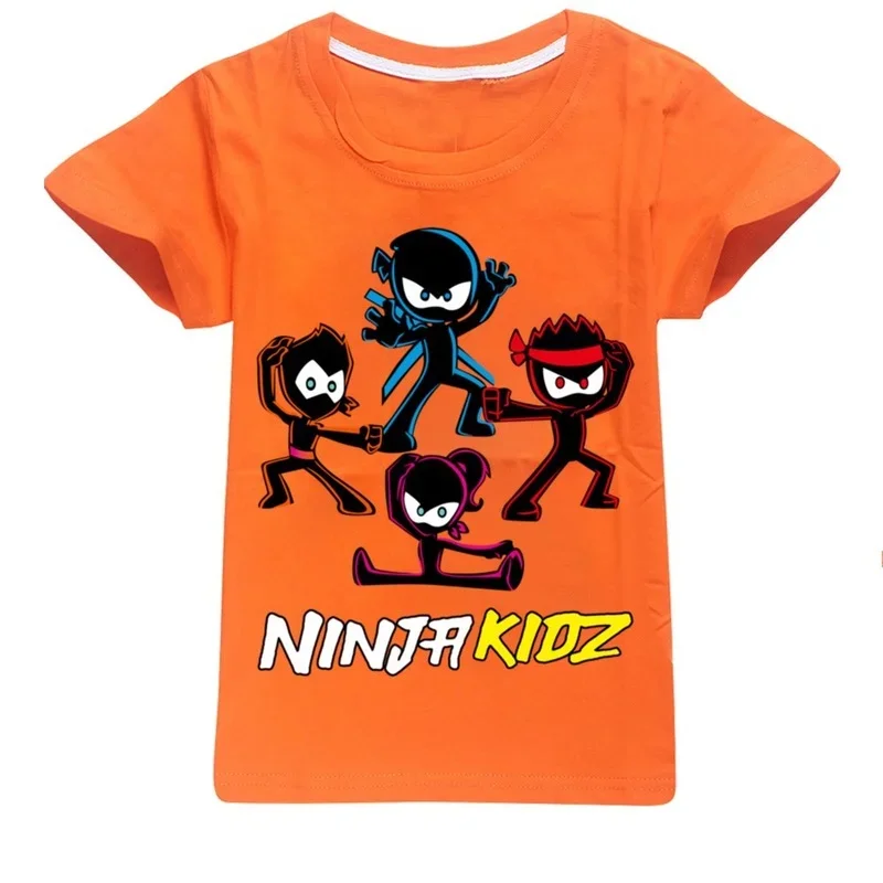 NINJA KIDZ Boy Summer Clothes SPY Ninjas Teen Boys Clothing Cotton Boys Tshirt Boutique Kids Clothing O-Neck girls Tops Shirt