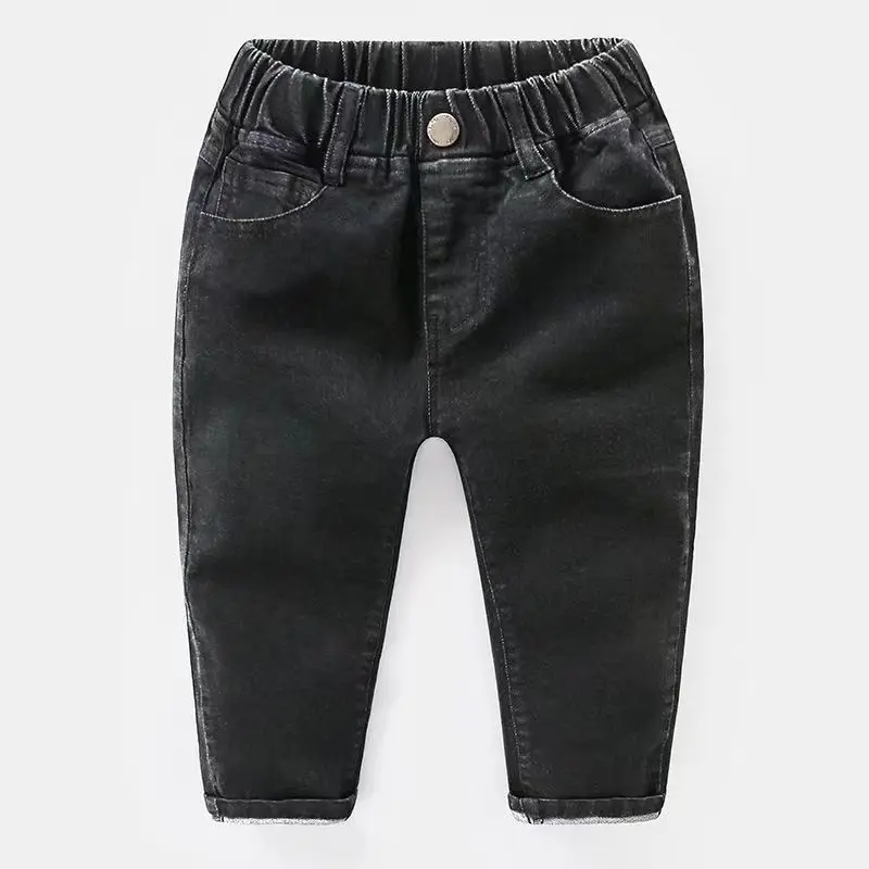 Kids Boys Jeans 2023 Spring And Autumn New Fashionable Elastic Children\'s Clothing Boys Loose Thin Denim Long Pants