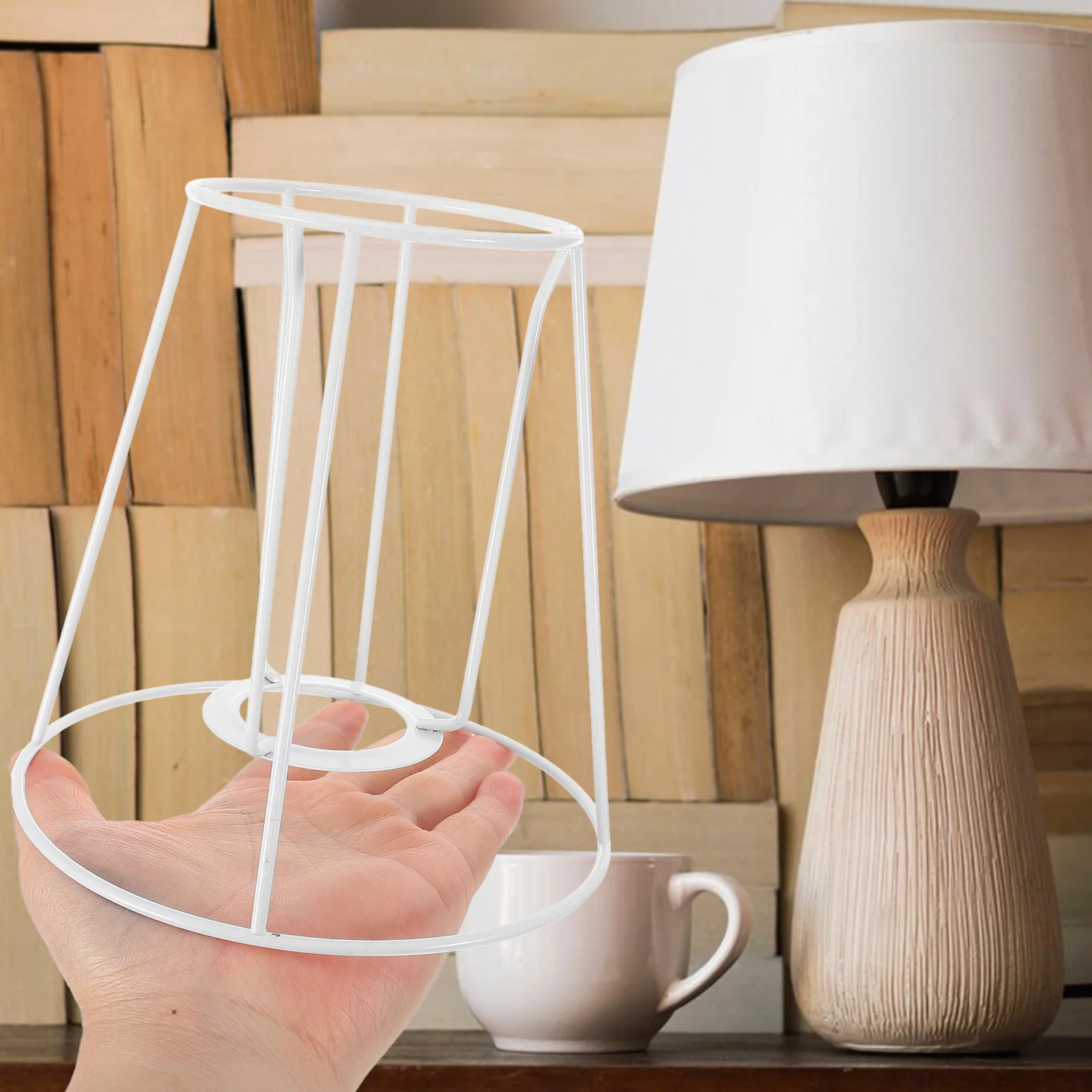 Lampshade Frame Metal Wire 9x15x15cm Desk Light Bulb Cage Easy Install Smooth Edges Home Hotel Craft Supplies Table