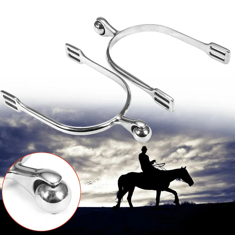 1 Pair Horse Riding Portable Silver Equestrian Boots Training Hight Quality Horse Spurs Equipment With Roller Ball