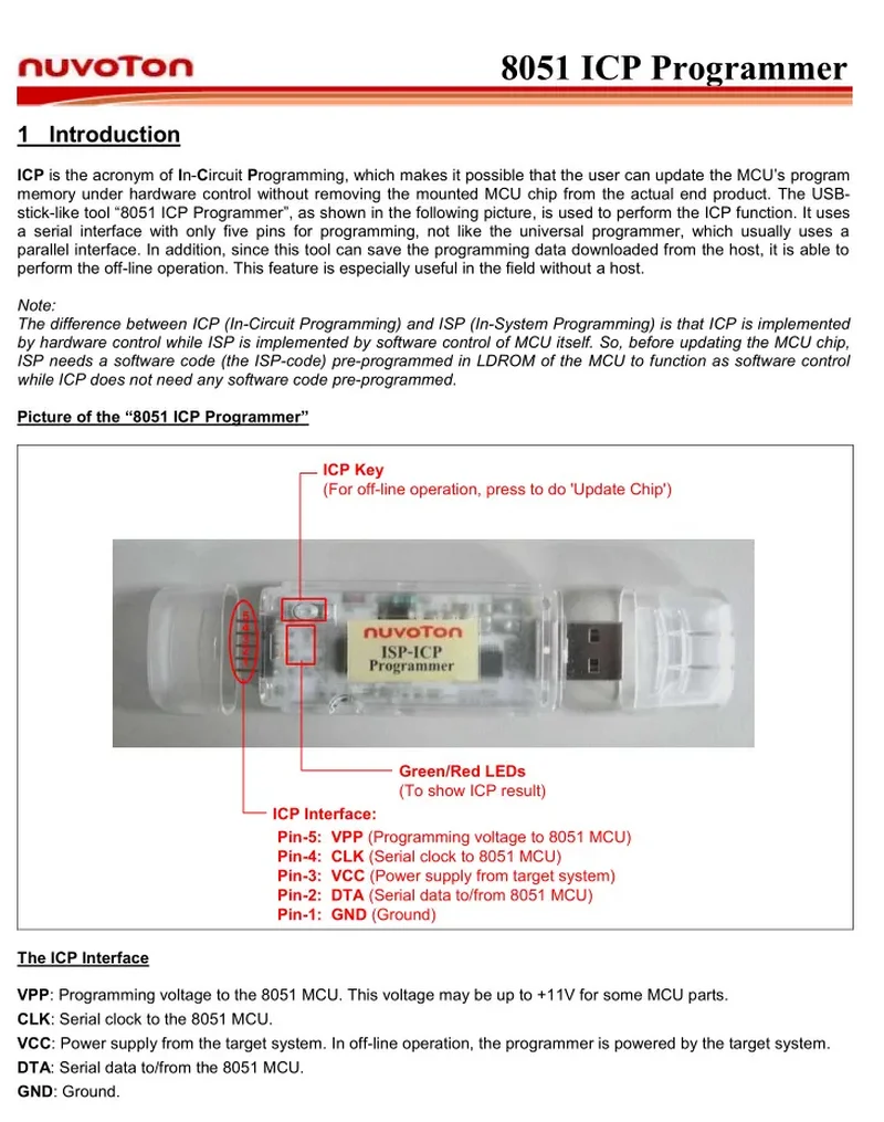 Imagem -03 - Nvoton 8051 Microcontrolador Gravador Mcu Downloader Ponto Nwr005 Isp-icp Icp