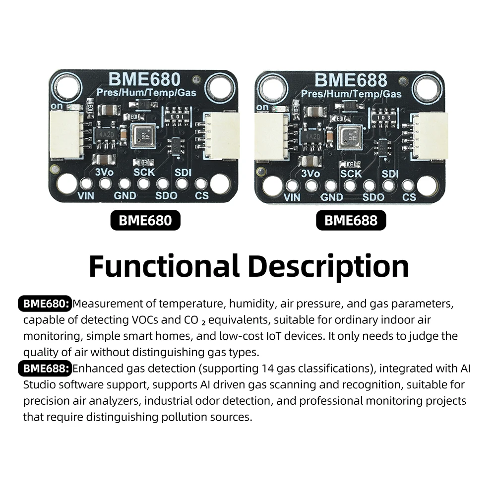 BME688 Umweltsensormodul für Smart Home IoT zur Luftqualitäts-, Temperatur- und Feuchtigkeitsmessung mit KI-Erkennung – Detail 7