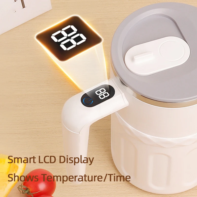 USB自動攪拌マグカップ 380ml、充電式バッテリー搭載スマート自動攪拌コーヒーカップ、304ステンレス鋼内側