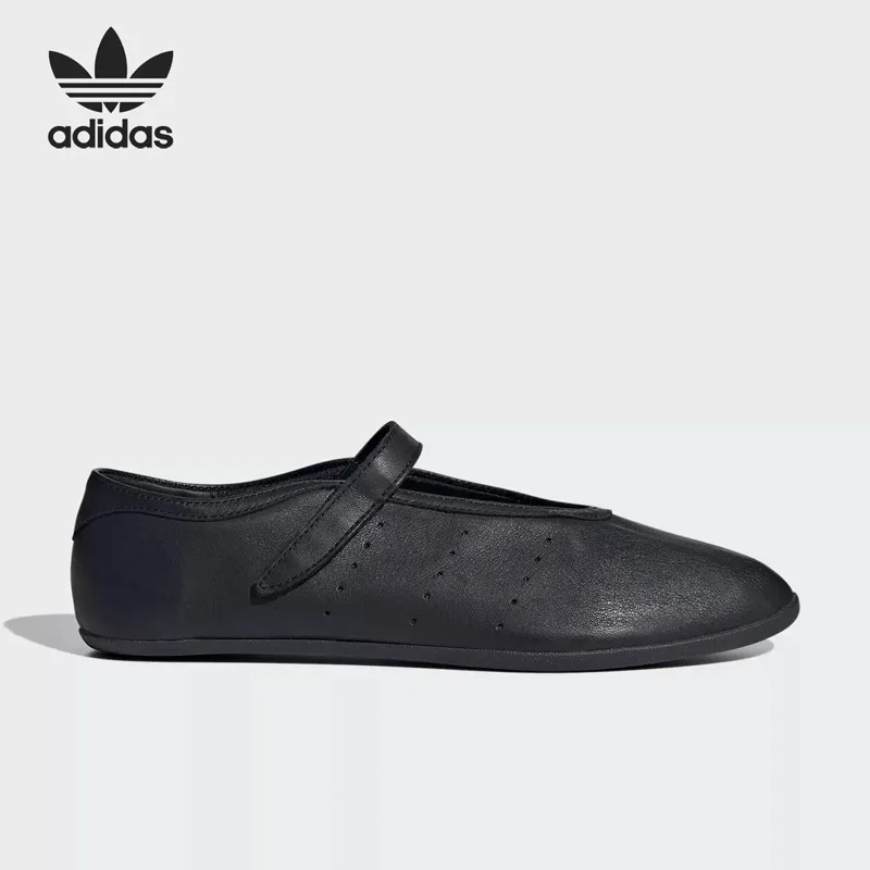 Adidas Originals Authentic Stan Smith Lo Pro Ballet Womens Shoes JQ6939 Black Leather Flat Mary Jane Casual Fashion Sneakers
