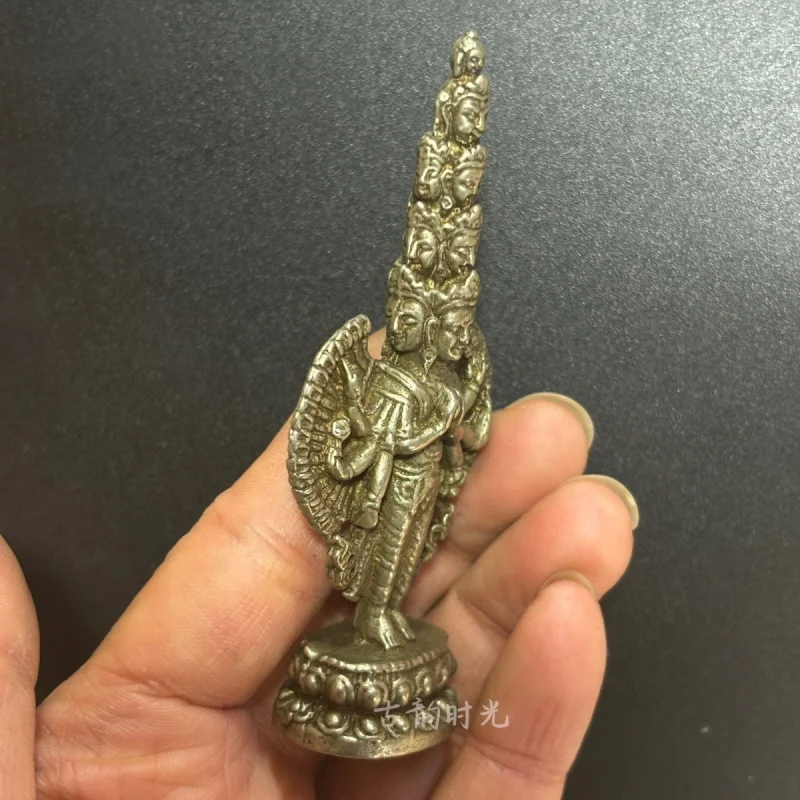 Early Collection Tibetan White Copper Thousand-Hand Guanyin Tibetan Style Antique Copperware