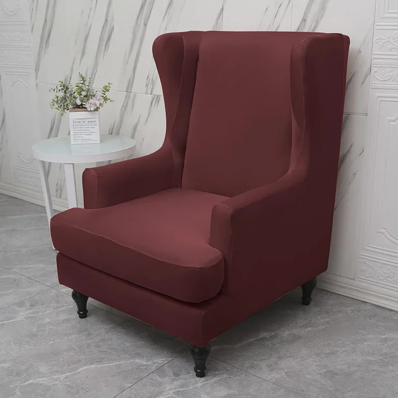 Wing Back Chair Cover Spandex Sloping Arm Chair Cover All-inclusive Washable Armchair Slipcover for Home Wedding Decor