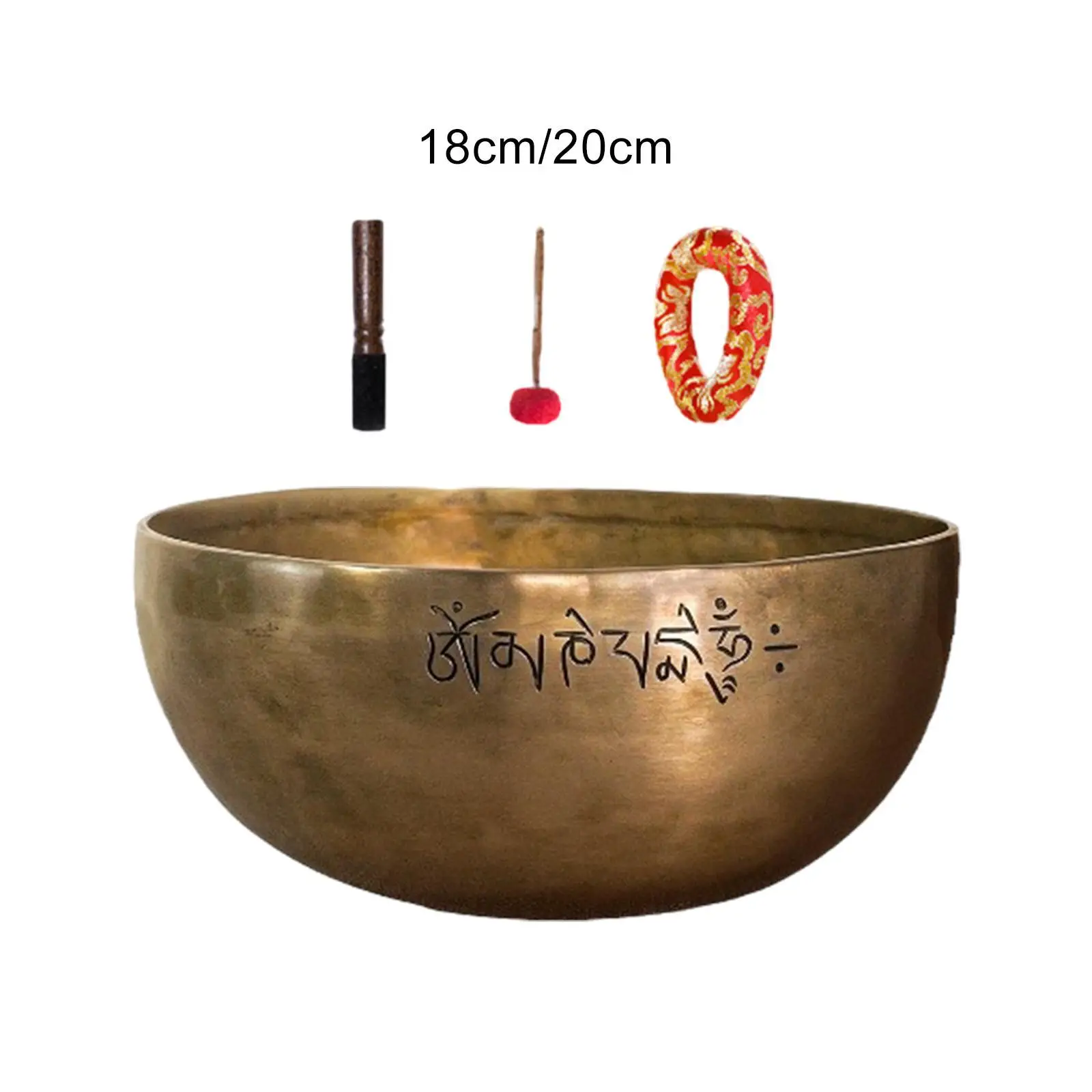 Sound Bowl Tibetan for Sound Bath with Stick and Cushion for Yoga Relaxation