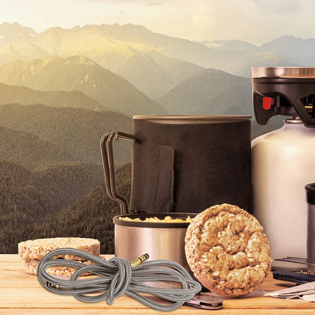 موقد اتصال أنبوب الموقد تمديد خرطوم الفولاذ المقاوم للصدأ دائم التخييم في الهواء الطلق شواء ملحق موقد خارجي تمديد خرطوم