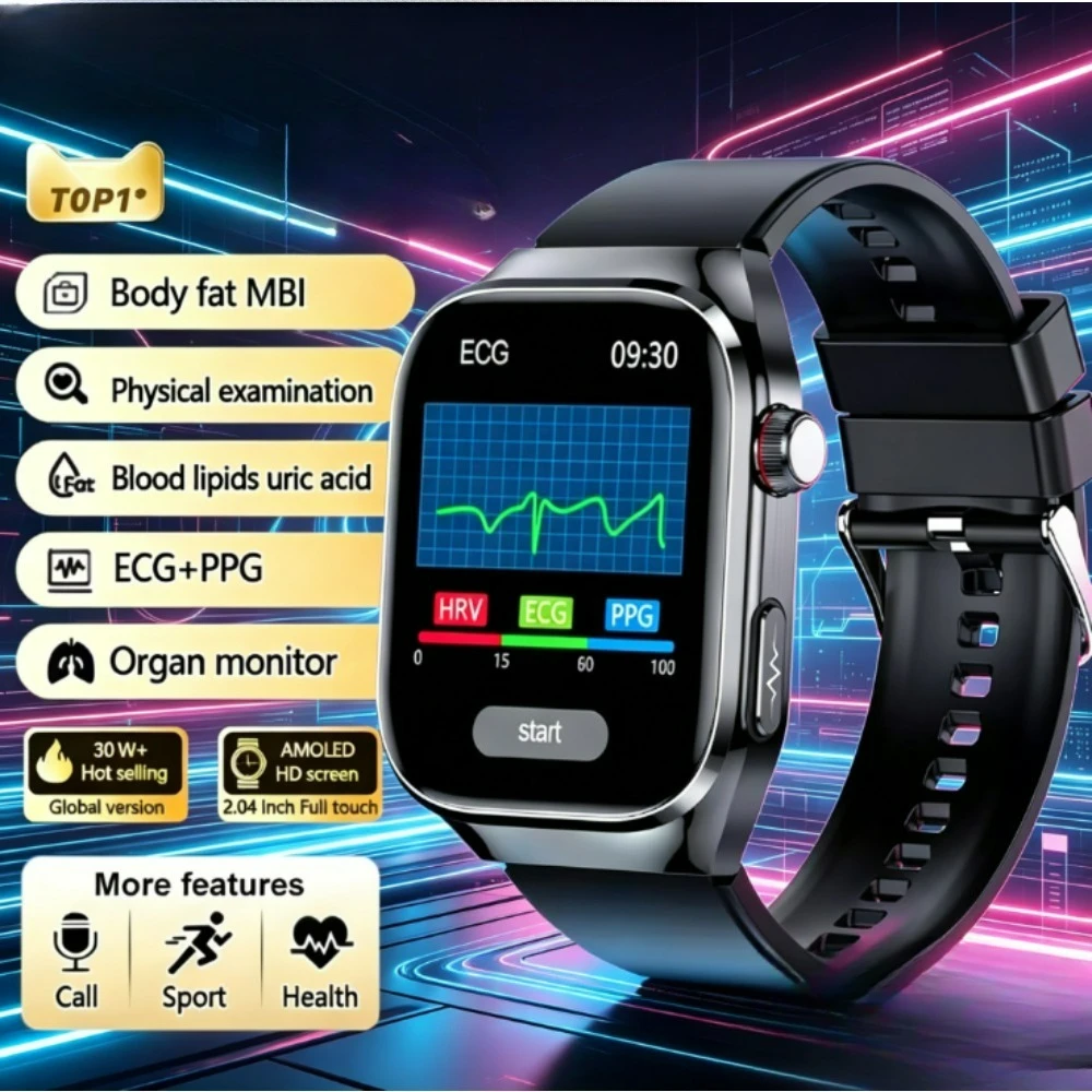 

2026 Xiaomi 909389 Three highs Blood Pressure Smartwatch ECG Uric Acid Heart Rate Clock Body Analysis Health Monitoring Watches