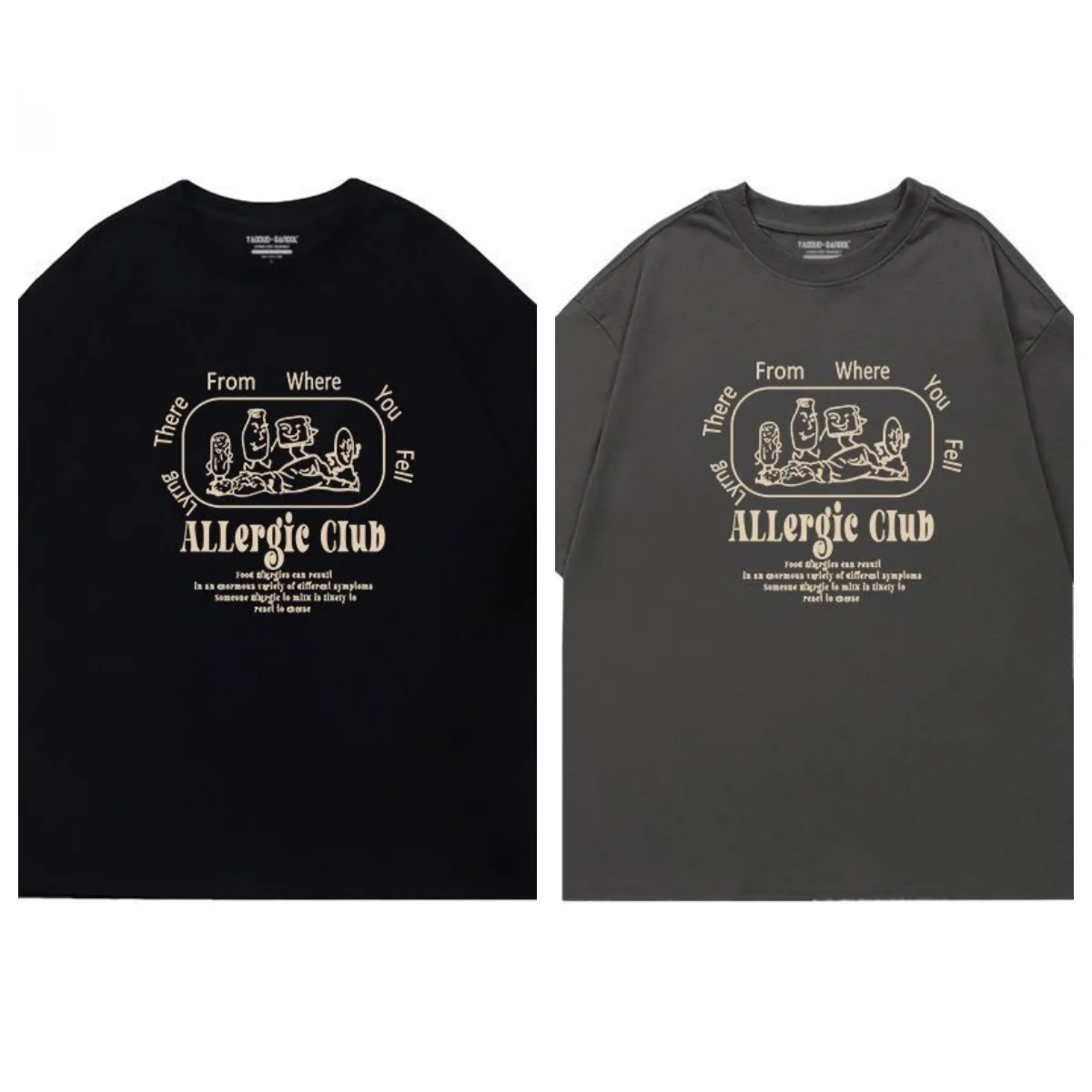 

Футболка Américain Ample Rétro À Manches Courtes En Coton Imprimé Vintage Été