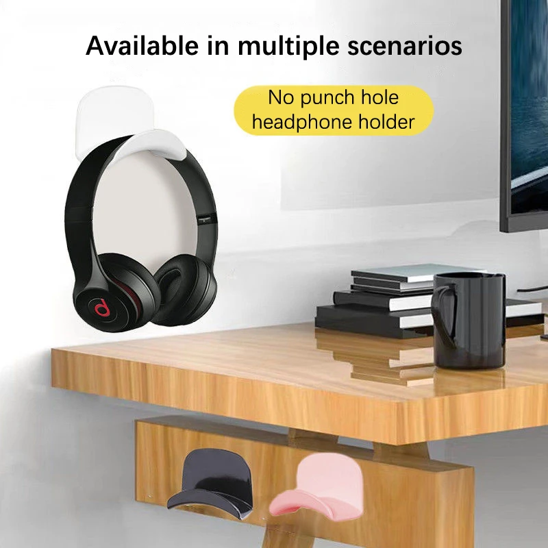 Household No Punch Headset Bracket Storage Hook Dormitory Wall-mounted Computer Headset Display Rack