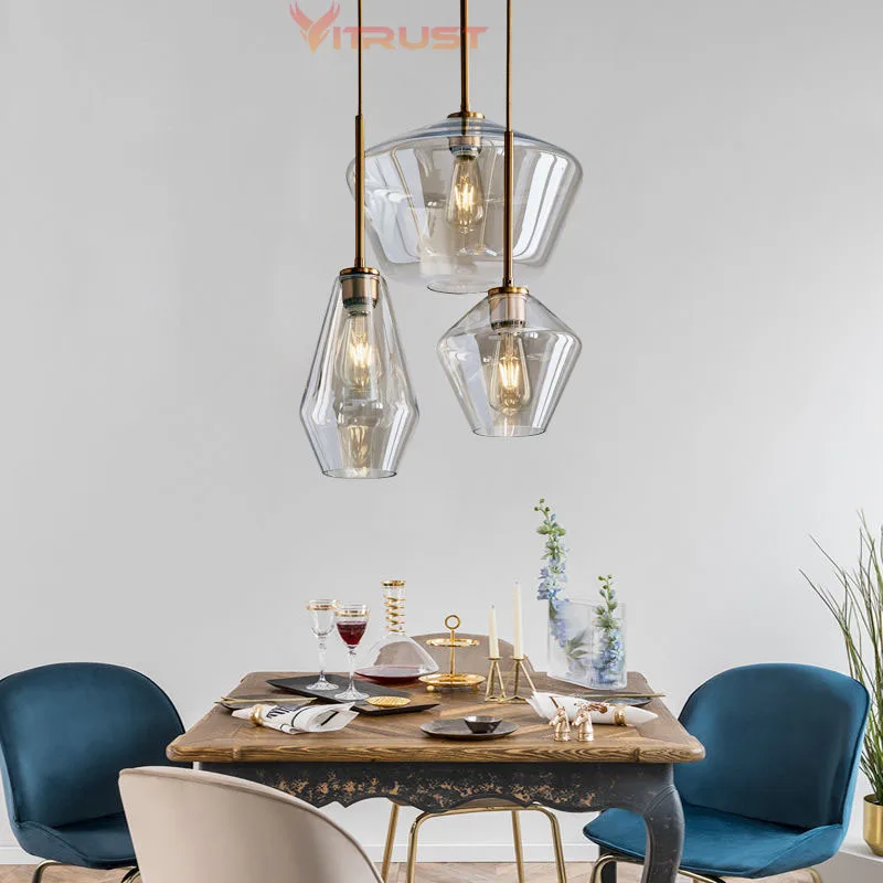 

Modern Glass Pendant Light LED Chandelier Hanging Lamp Dining Room Kitchen Bedroom Living Bar Restaurant Indoor Lamp Fixture