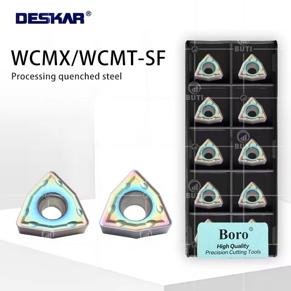 

DESKAR 100% Original Quenched Stee U-shaped Drill Blade Lathe WCMX030208 WCMX040208 WCMT050308-SF WCMT06T308 WCMT080412-SF TF618