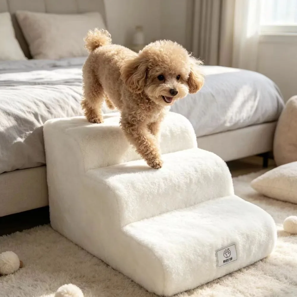Removable and Washable Small Pet Stairs Non-slip Ladder Slope Dog Bed Steps Sofa Steps Elderly Pet Auxiliary Ladder