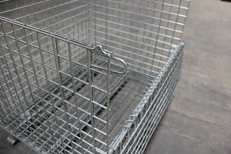 Fabbrica di gabbie metalliche per contenitori di stoccaggio di merci con gabbia pieghevole personalizzata