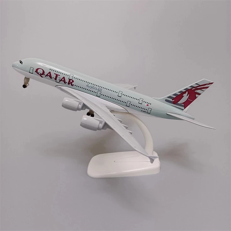 20cm Model Airplane Air QATAR A380 Airbus 380 Airways Airlines Metal Alloy Plane Model Diecast Aircraft & Landing Gears Wheels