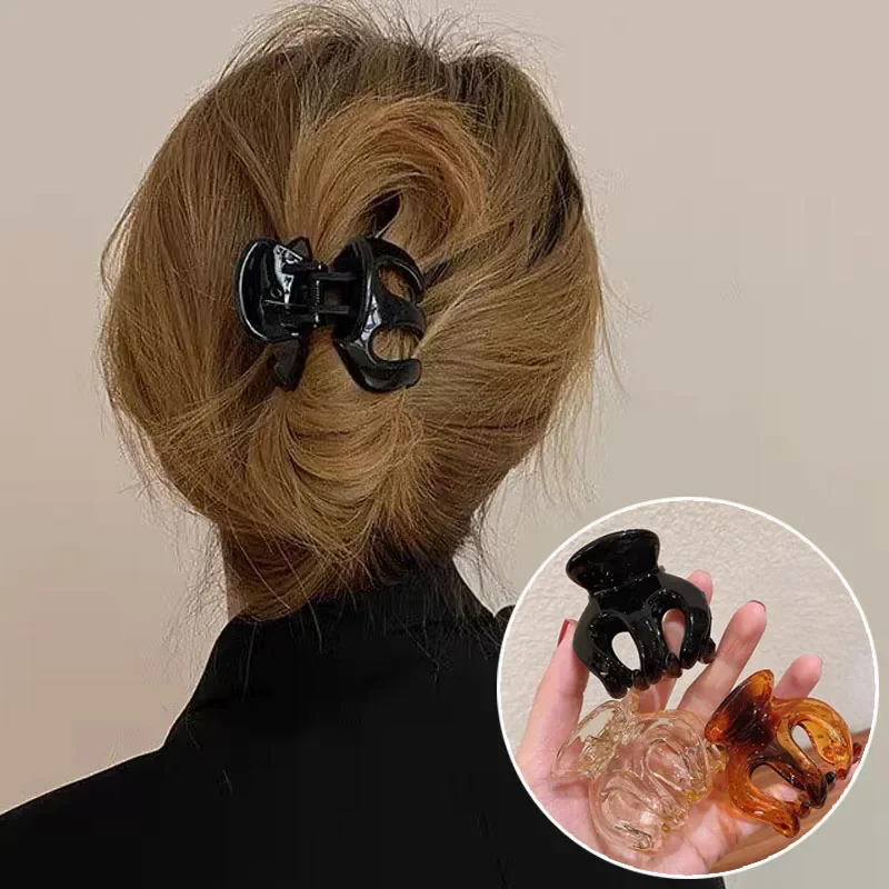 Pumpkin Grab Hair Claw Heightening HairClips Frosted Color Plastic HairClips for Hair Horsetail Fixed Bang Hairpin Accessories