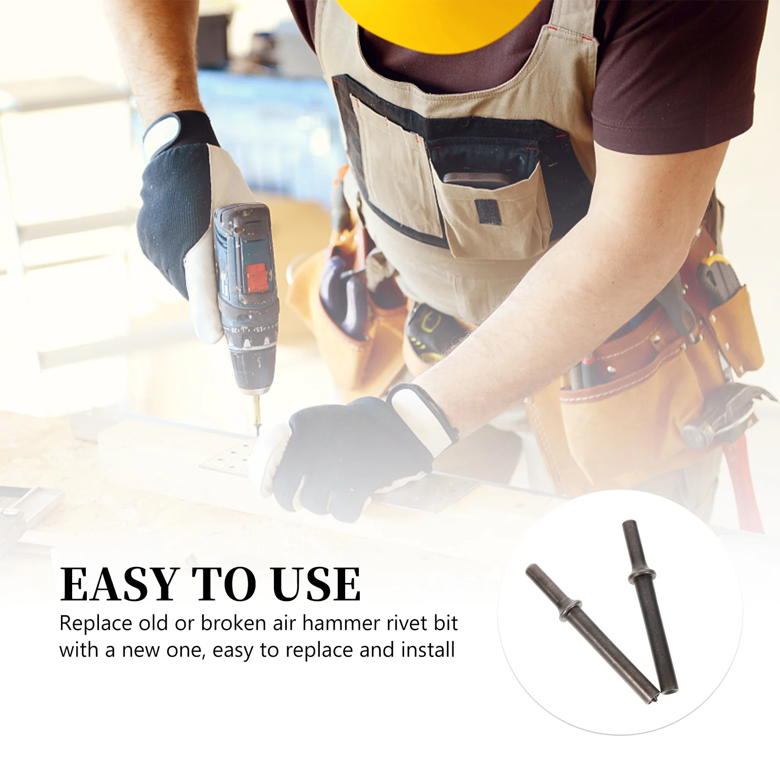 Martello pneumatico per rivetti da 2 pezzi per rivetti cavi solidi Martello semi solido Strumento di ricambio durevole per pistola per rivetti
