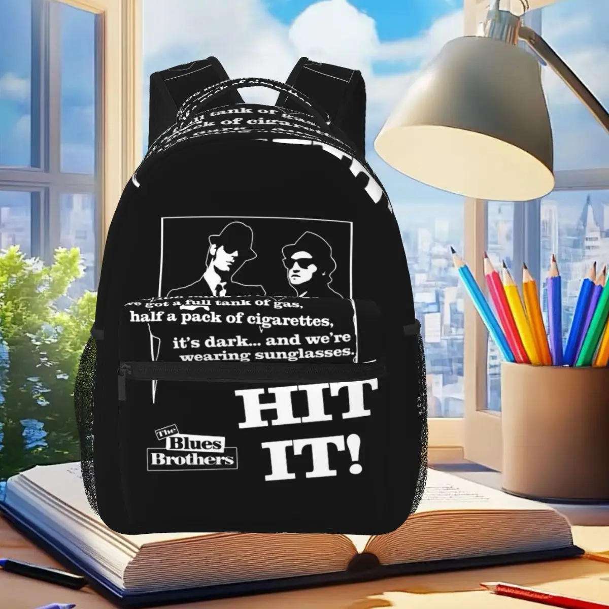 Blues Brothers Music Rock Style Pattern Backpack Student Boys Girls BookBag Kids School Bag Computer Shoulder Bags for Men Women