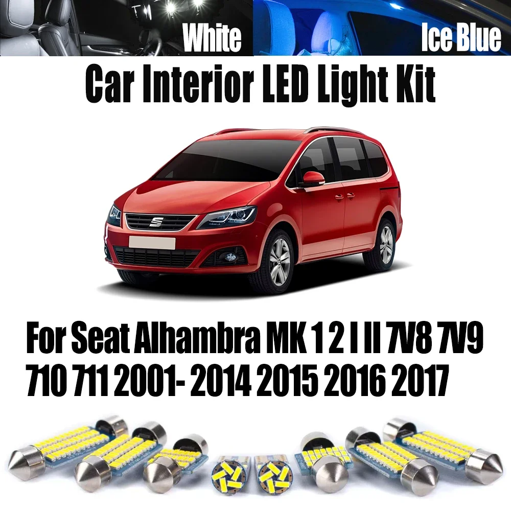 

Canbus For Seat Alhambra MK 1 2 I II 7V8 7V9 710 711 2001- 2015 2016 2017 LED Interior Map Dome Light Car Reading Trunk Bulb Kit