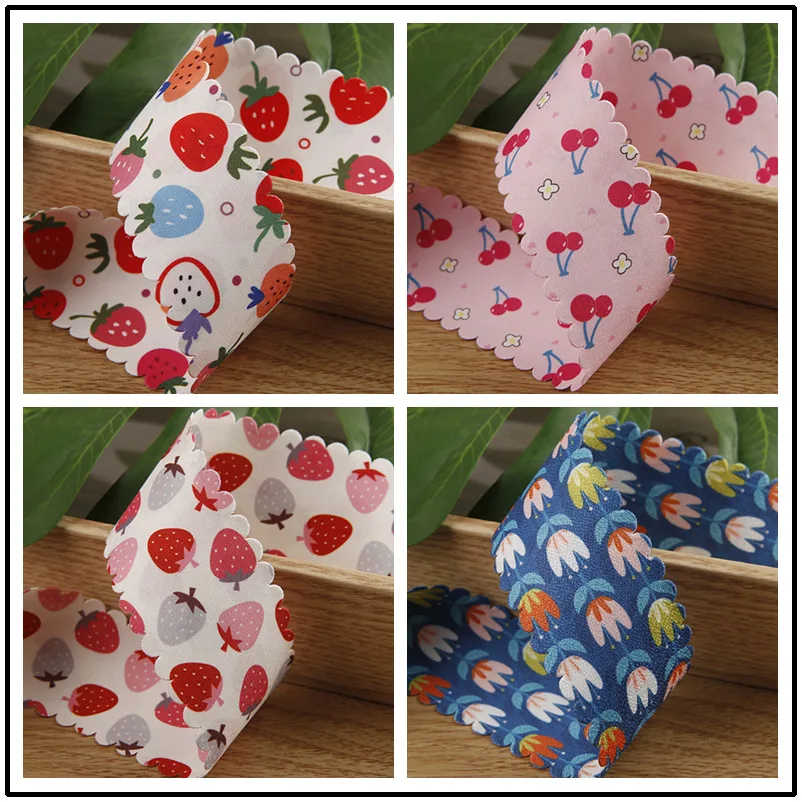 10 Yards 38MM Wellenkanten-Band mit Frucht-/Erdbeer-/Kirschmotiv für Haarschleifen, DIY-Bastelarbeiten, handgefertigte Accessoires YM2023062702 – Detail 8